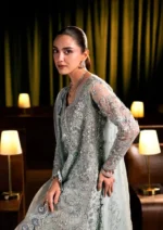 Elaf Bridal 3-PC Unstitched Embroidered Organza Suit EHM-04 LUMIERE, Elaf premium bridal Birmingham uk, sleeves look