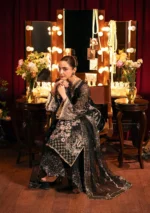 Elaf Bridal 3-PC Unstitched Embroidered Organza Suit EHM-05 MASQUERADE, Elaf premium bridal Birmingham uk, trouser look