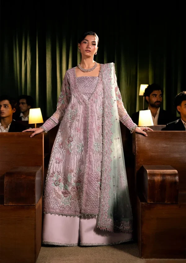 Elaf Bridal 3-PC Unstitched Embroidered Organza Suit EHM-09 OPHELIA, Elaf premium bridal Birmingham uk, full front look