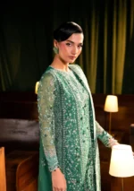 Elaf Bridal 3-PC Unstitched Embroidered Organza Suit EHM-10 VERDELLA, Elaf premium bridal Birmingham uk, side look