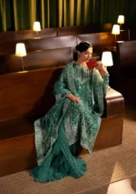Elaf Bridal 3-PC Unstitched Embroidered Organza Suit EHM-10 VERDELLA, Elaf premium bridal Birmingham uk, trouser look