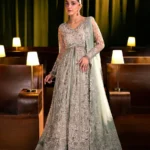Elaf Bridal 3-PC Unstitched Embroidered Poly Net Suit EHM-06 MOONVEIL, Elaf premium bridal Birmingham uk, full front look