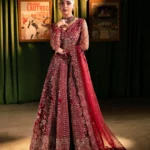 Elaf Bridal 3-PC Unstitched Embroidered Poly Net Suit EHM-07 AMOUR, Elaf premium bridal Birmingham uk, full front look