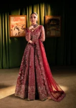 Elaf Bridal 3-PC Unstitched Embroidered Poly Net Suit EHM-07 AMOUR, Elaf premium bridal Birmingham uk, full front look