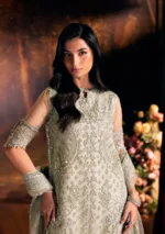 Elaf Bridal 3-PC Unstitched Embroidered Poly Net Suit EHM-08 ELYSIA, Elaf premium bridal Birmingham uk, sleeves look