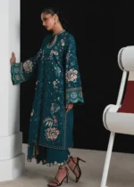 Jugnu By Hussain Rehar AW26 Baagh| 3-PC Unstitched Embroidered Karandi Suit ‘26, UK winter collection, sleeves look