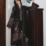 Jugnu By Hussain Rehar AW26 Cyprus| 3-PC Unstitched Embroidered Karandi Suit ‘26, UK winter collection, full front look