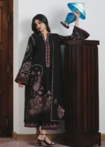 Jugnu By Hussain Rehar AW26 Cyprus| 3-PC Unstitched Embroidered Karandi Suit ‘26, UK winter collection, full front look