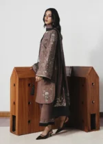 Jugnu By Hussain Rehar AW26 Jabah| 3-PC Unstitched Embroidered Karandi Suit ‘26, UK winter collection, side look