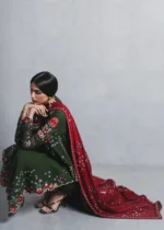 Jugnu By Hussain Rehar AW26 Jita| 3-PC Unstitched Embroidered Karandi Suit ‘26, UK winter collection, sleeves look
