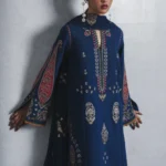 Jugnu By Hussain Rehar AW26 Nehri| 3-PC Unstitched Embroidered Karandi Suit ‘26, UK winter collection, front look