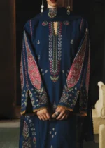 Jugnu By Hussain Rehar AW26 Nehri| 3-PC Unstitched Embroidered Karandi Suit ‘26, UK winter collection, sleeves look