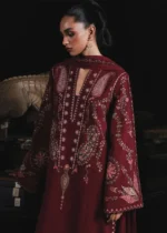 Jugnu By Hussain Rehar AW26 Parul| 3-PC Unstitched Embroidered Karandi Suit ‘26, UK winter collection, sleeves look