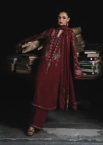 Jugnu By Hussain Rehar AW26 Parul| 3-PC Unstitched Embroidered Karandi Suit ‘26, UK winter collection, shirt look