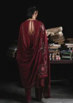 Jugnu By Hussain Rehar AW26 Parul| 3-PC Unstitched Embroidered Karandi Suit ‘26, UK winter collection, shawl look