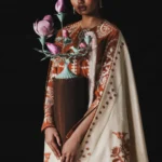 Jugnu By Hussain Rehar AW26 Tazetta| 3-PC Unstitched Embroidered Karandi Suit ‘26, UK winter collection, front look