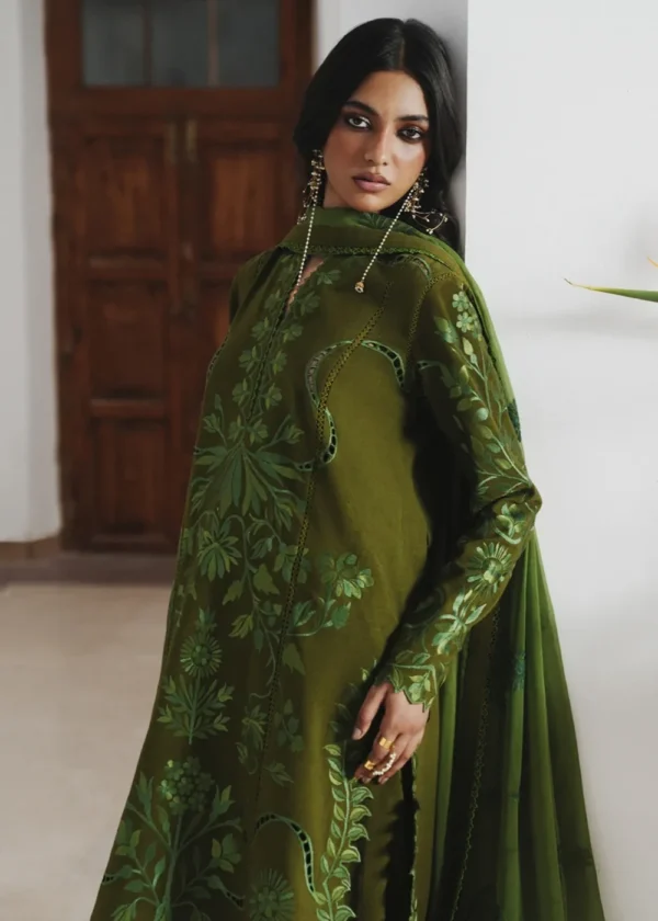 Jugnu By Hussain Rehar AW26 Zinia| 3-PC Unstitched Embroidered Karandi Suit ‘26, UK winter collection, full front look
