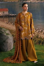 M Basics Embroidered Linen Suit MB-CUSV15-08A - Maria B Unstitched 3 Piece Winter Collection, shopping, retail, latest, 2026, UK, full front look