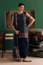 M Basics Embroidered Linen Suit MB-CUSV15-09A - Maria B Unstitched 3 Piece Winter Collection, shopping, retail, latest, 2026, UK, full front look