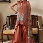 M Basics Embroidered Linen Suit MB-CUSV15-10B - Maria B Unstitched 3 Piece Winter Collection, shopping, retail, latest, 2026, UK, full front look
