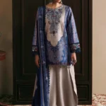 M Basics Embroidered Slub Khaddar Suit MB-CUSV15-01A - Maria B Unstitched 3 Piece Winter Collection, shopping, retail, latest, 2026, UK, full front look
