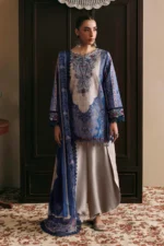 M Basics Embroidered Slub Khaddar Suit MB-CUSV15-01A - Maria B Unstitched 3 Piece Winter Collection, shopping, retail, latest, 2026, UK, full front look