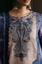 M Basics Embroidered Slub Khaddar Suit MB-CUSV15-01A - Maria B Unstitched 3 Piece Winter Collection, shopping, retail, latest, 2026, UK, neck look
