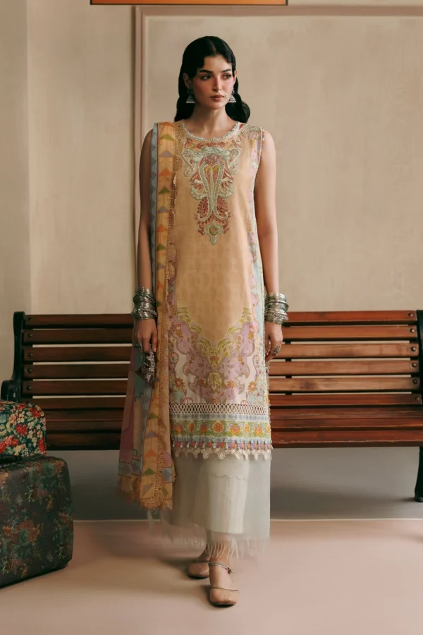 M Basics Embroidered Slub Khaddar Suit MB-CUSV15-01B - Maria B Unstitched 3 Piece Winter Collection, shopping, retail, latest, 2026, UK, full front look