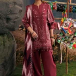 M Basics Embroidered Slub Khaddar Suit MB-CUSV15-02A - Maria B Unstitched 3 Piece Winter Collection, shopping, retail, latest, 2026, UK, full front look