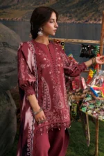 M Basics Embroidered Slub Khaddar Suit MB-CUSV15-02A - Maria B Unstitched 3 Piece Winter Collection, shopping, retail, latest, 2026, UK, shirt look