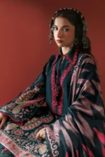 M Basics Embroidered Slub Khaddar Suit MB-CUSV15-02B - Maria B Unstitched 3 Piece Winter Collection, shopping, retail, latest, 2026, UK, dupatta look