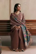 M Basics Embroidered Slub Khaddar Suit MB-CUSV15-03A - Maria B Unstitched 3 Piece Winter Collection, shopping, retail, latest, 2026, UK, dupatta look