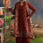 M Basics Embroidered Slub Khaddar Suit MB-CUSV15-03B - Maria B Unstitched 3 Piece Winter Collection, shopping, retail, latest, 2026, UK, full front look