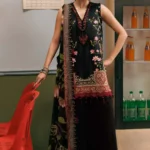 M Basics Embroidered Slub Khaddar Suit MB-CUSV15-05B - Maria B Unstitched 3 Piece Winter Collection, shopping, retail, latest, 2026, UK, full front look
