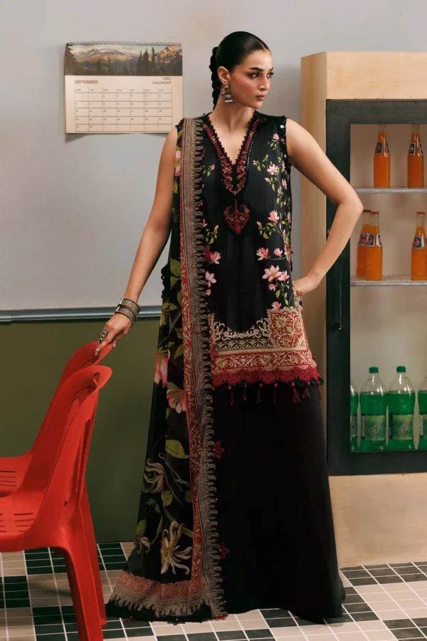 M Basics Embroidered Slub Khaddar Suit MB-CUSV15-05B - Maria B Unstitched 3 Piece Winter Collection, shopping, retail, latest, 2026, UK, full front look