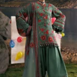 M Basics Embroidered Slub Khaddar Suit MB-CUSV15-06A - Maria B Unstitched 3 Piece Winter Collection, shopping, retail, latest, 2026, UK, full front look