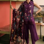 M Basics Embroidered Linen Suit MB-CUSV15-07A - Maria B Unstitched 3 Piece Winter Collection, shopping, retail, latest, 2026, UK, full front look