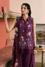 M Basics Embroidered Linen Suit MB-CUSV15-07A - Maria B Unstitched 3 Piece Winter Collection, shopping, retail, latest, 2026, UK, shirt look