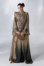 Maria B Embroidered Chiffon Suit BD-3102, 3 piece unstitched Maria B new collection 2026 with price for brides, bridesmaid and mother of the bride in UK, trouser look