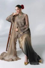 Maria B Embroidered Chiffon Suit BD-3102, 3 piece unstitched Maria B new collection 2026 with price for brides, bridesmaid and mother of the bride in UK, dupatta look