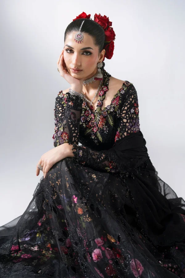 Maria B Embroidered Organza Suit BD-3101, 3 piece unstitched Maria B new collection 2026 with price for brides, bridesmaid and mother of the bride in UK, front look