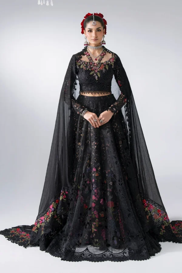 Maria B Embroidered Organza Suit BD-3101, 3 piece unstitched Maria B new collection 2026 with price for brides, bridesmaid and mother of the bride in UK, full front look