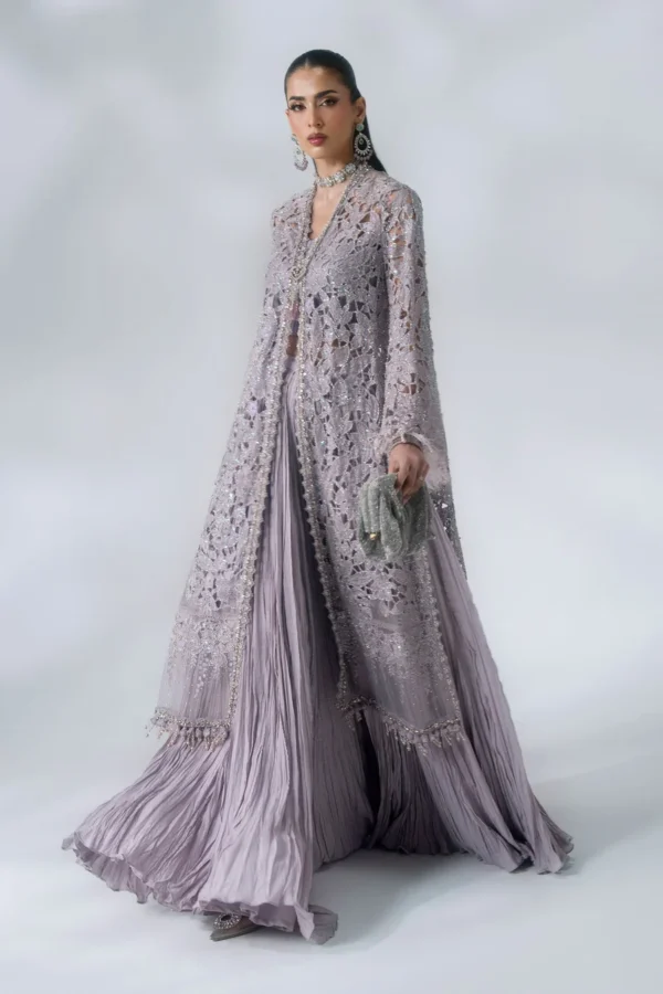 Maria B Embroidered Organza Suit BD-3105, 3 piece unstitched Maria B new collection 2026 with price for brides, bridesmaid and mother of the bride in UK, full front look