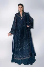 Maria B Embroidered Organza Suit BD-3106, 3 piece unstitched Maria B new collection 2026 with price for brides, bridesmaid and mother of the bride in UK, full front look