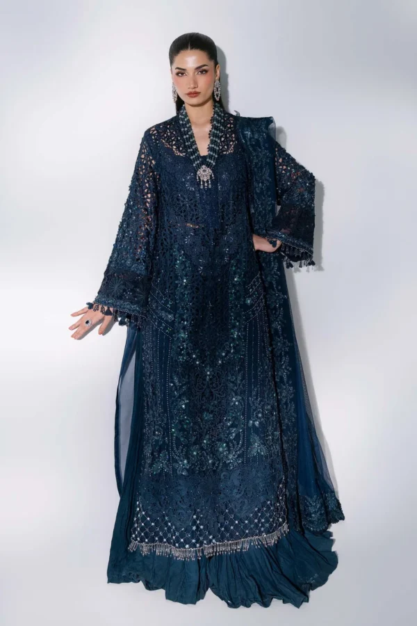Maria B Embroidered Organza Suit BD-3106, 3 piece unstitched Maria B new collection 2026 with price for brides, bridesmaid and mother of the bride in UK, full front look