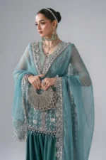 Maria B Embroidered Organza Suit BD-3107, 3 piece unstitched Maria B new collection 2026 with price for brides, bridesmaid and mother of the bride in UK, dupatta look