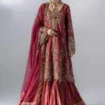 Maria B Embroidered Organza Suit BD-3108, 3 piece unstitched Maria B new collection 2026 with price for brides, bridesmaid and mother of the bride in UK, full front look